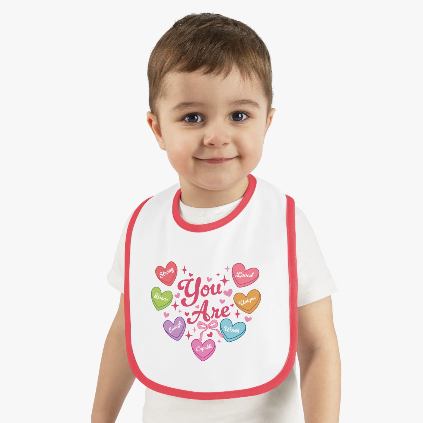 Baby Bib - Valentine - Candy Hearts (1)