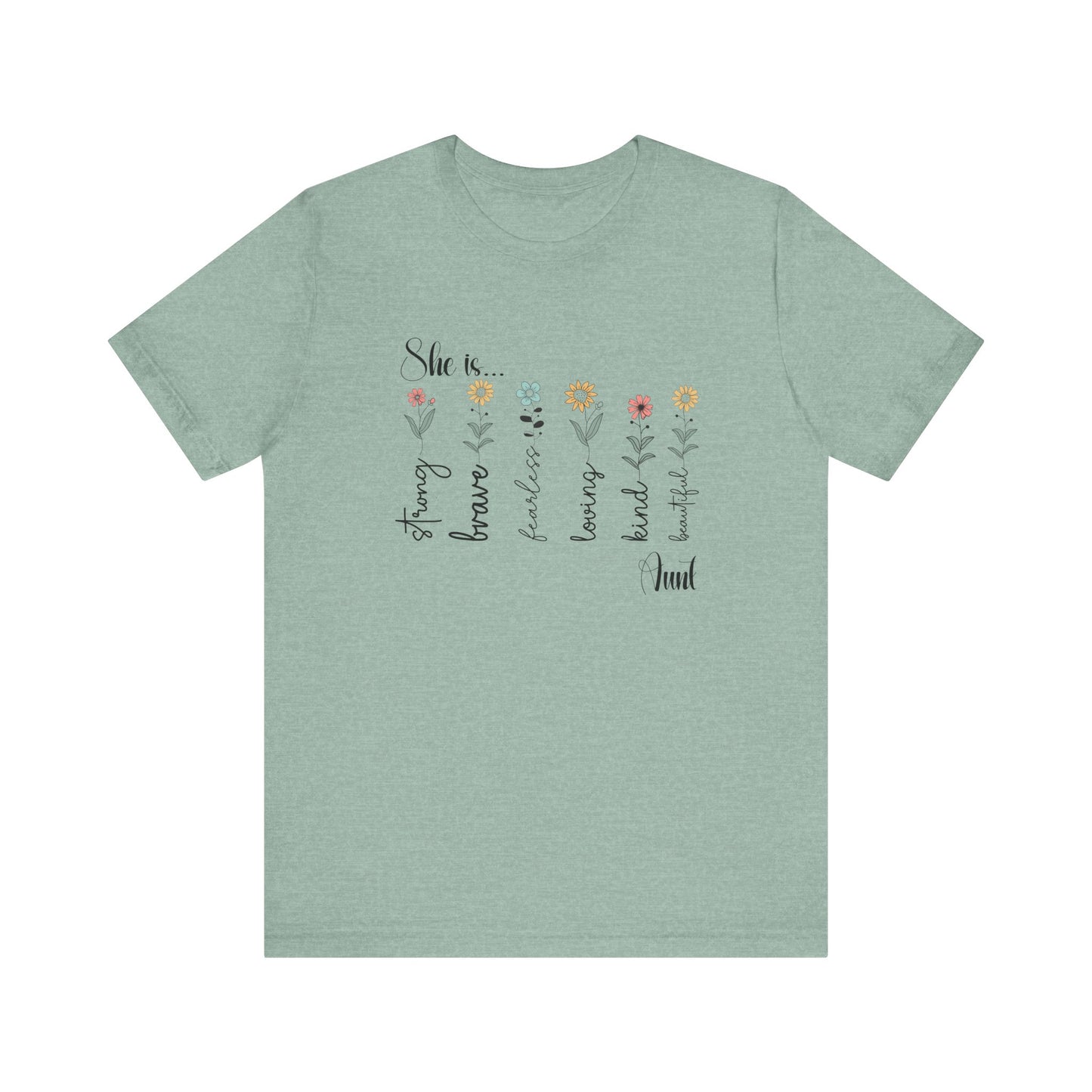 T-Shirt - Family / Aunt - Strong, Brave, Beautiful Floral Design (1)