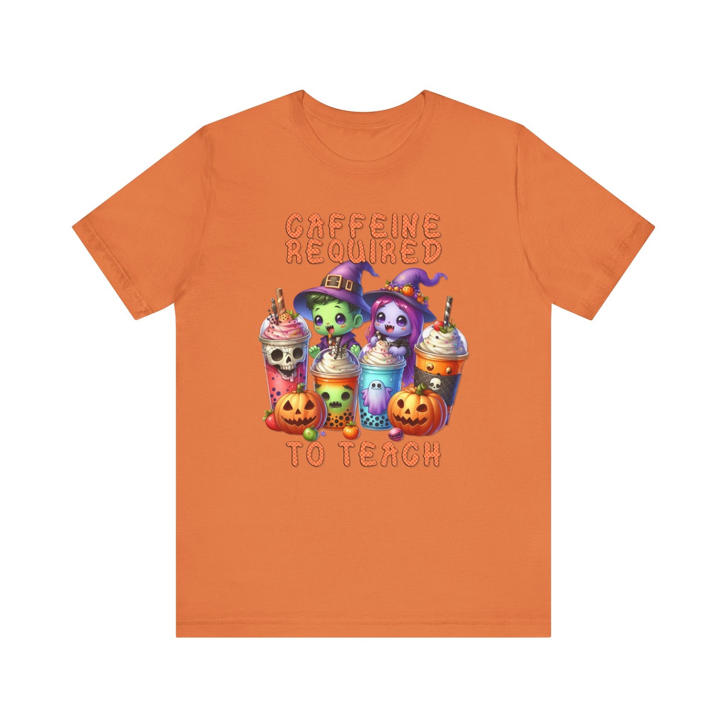 T-Shirt - Teacher / Halloween - Caffeine required to teach (01a)