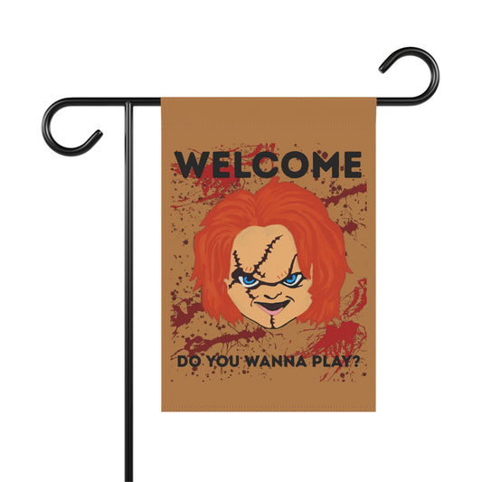 Garden Flag - Halloween - Welcome - Wanna Play (01a)