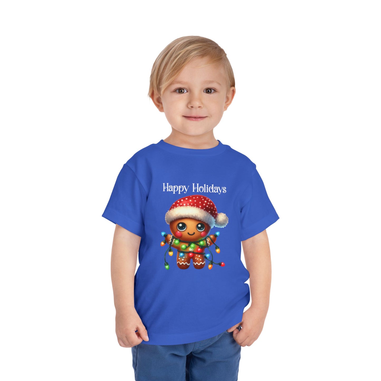 Toddler Tee - Christmas - Gingerbread - Happy Holidays (02a)