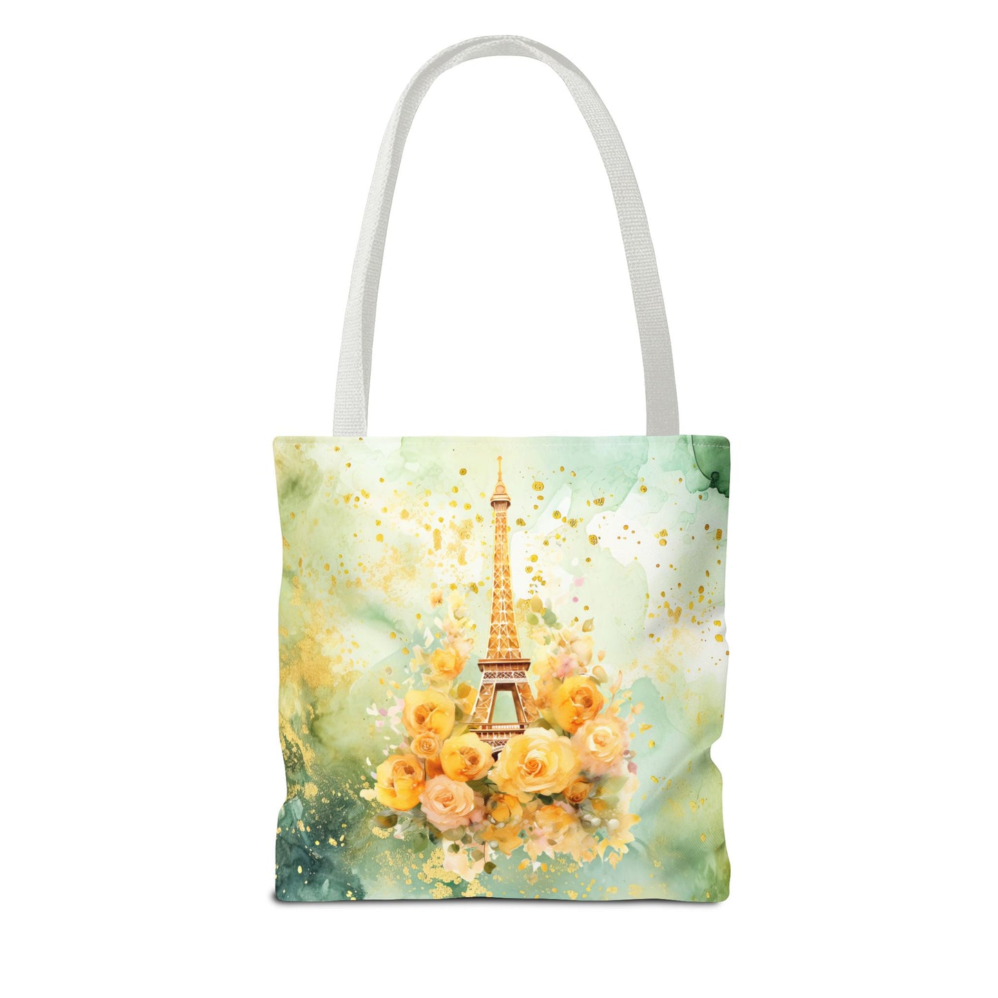 Tote Bag - Paris - Eiffel Tower and Yellow Roses (1)