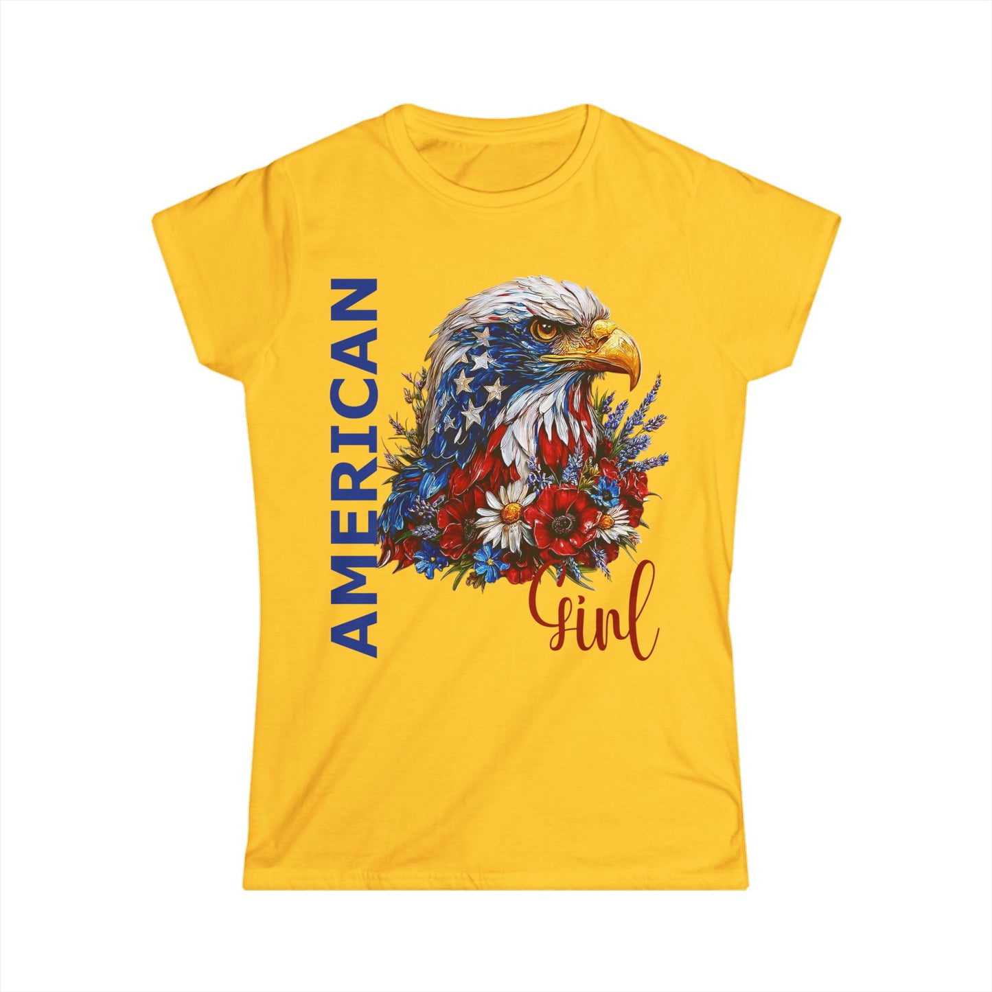 Female T-Shirt - America - American Girl with Eagle (01)