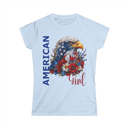 Female T-Shirt - America - American Girl with Eagle (01)