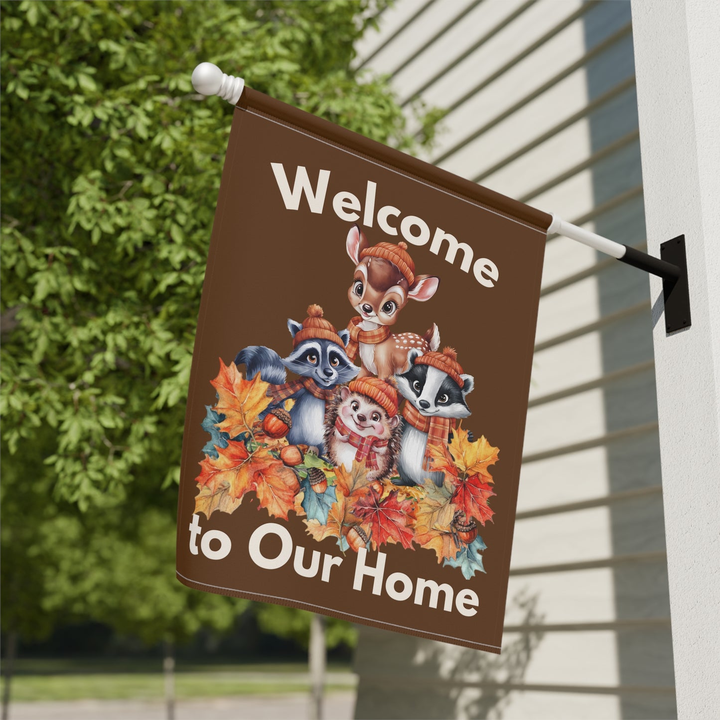 Garden Flag - Autumn -  Welcome Autumn Animals (01a)