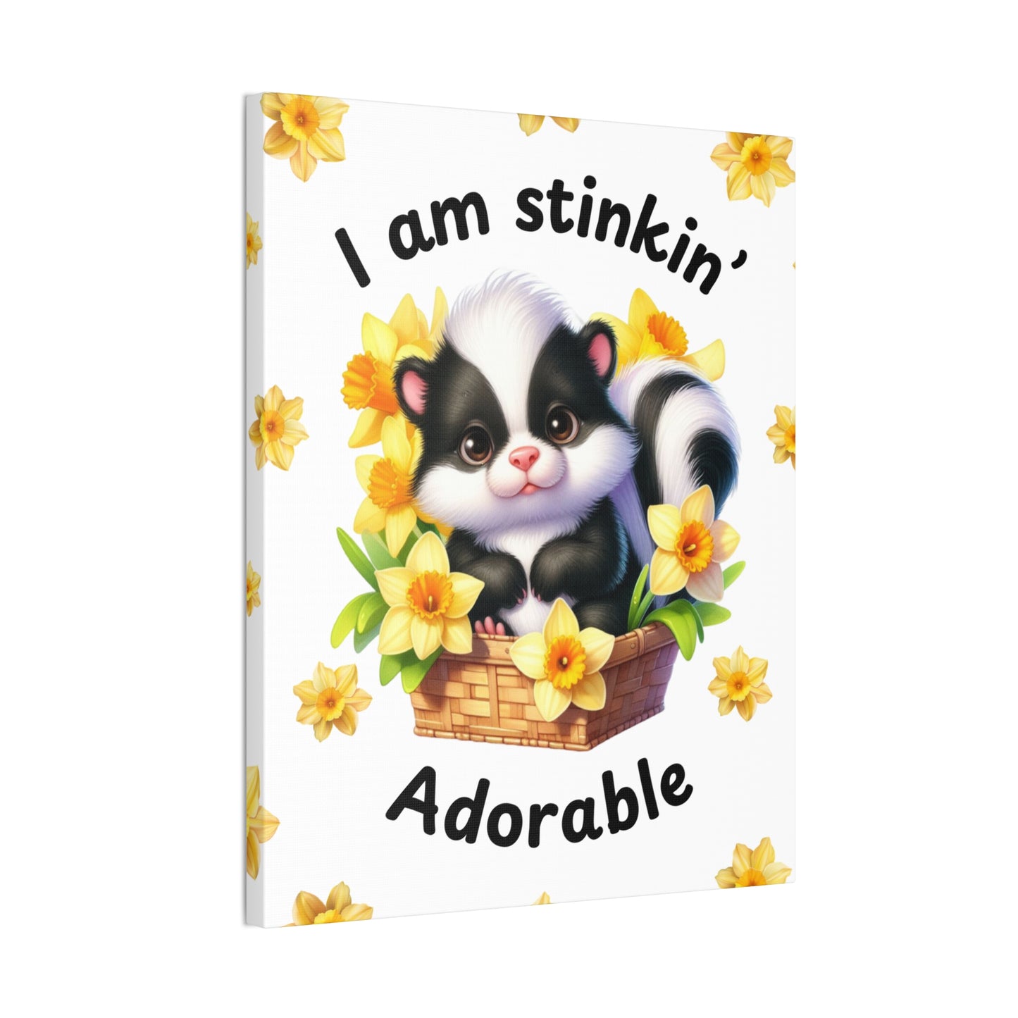 Nursery Canvas - Stinkin' Adorable with Skunk (1-b)