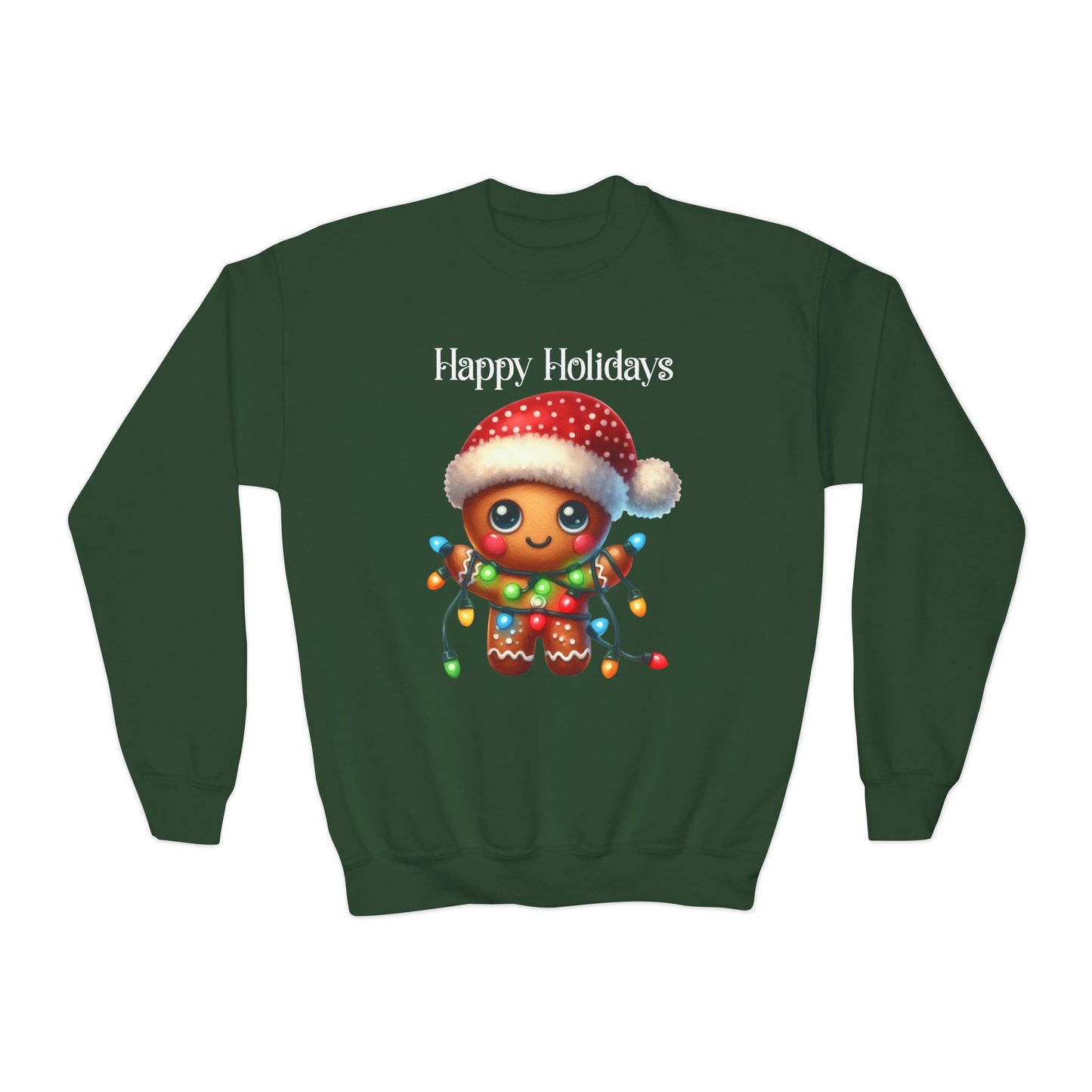 Child Sweatshirt - Christmas - Gingerbread - Happy Holidays (02a)