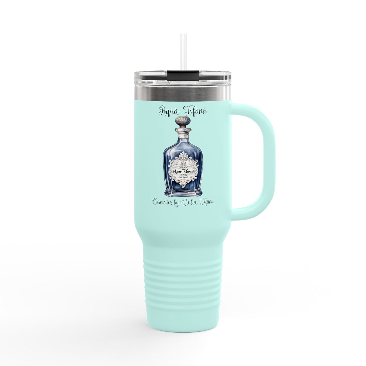 Insulated Travel Mug, 40oz - Aqua Tofana with bottle