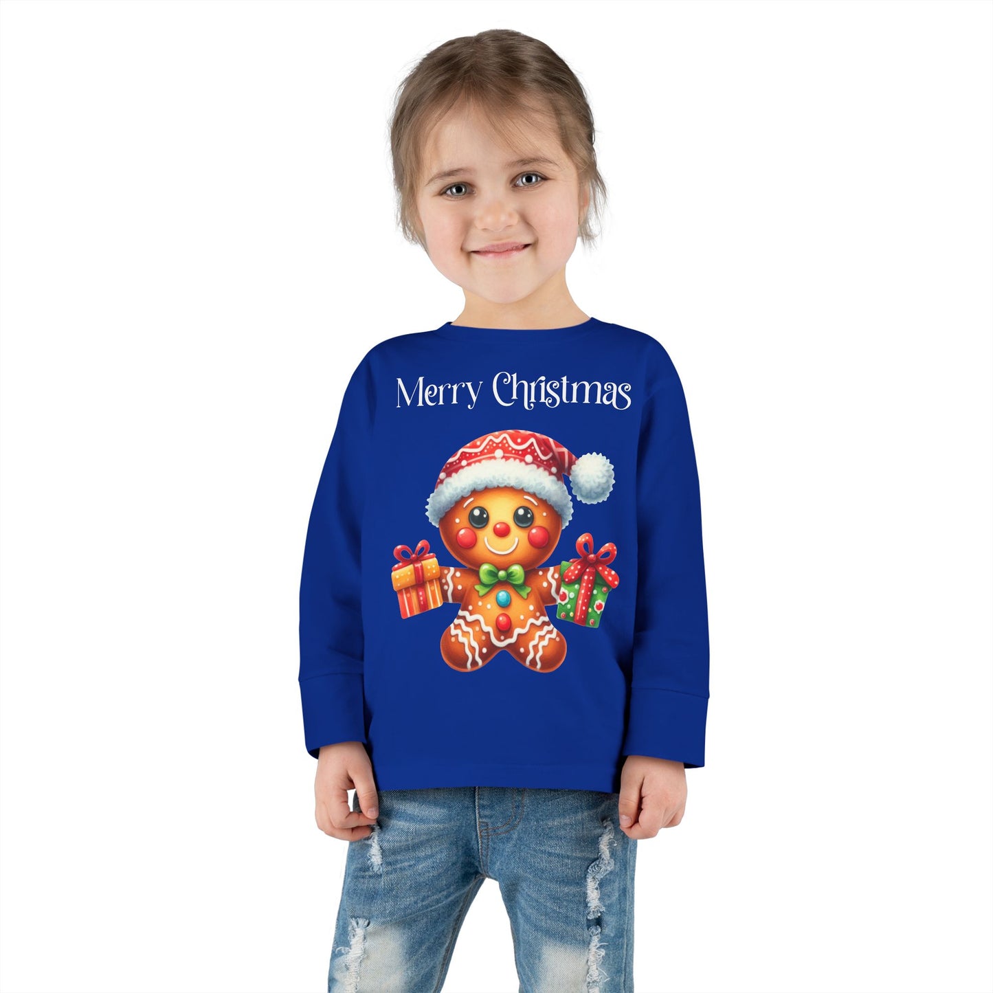 Toddler LS Tee - Christmas - Gingerbread - Merry Christmas (01a)