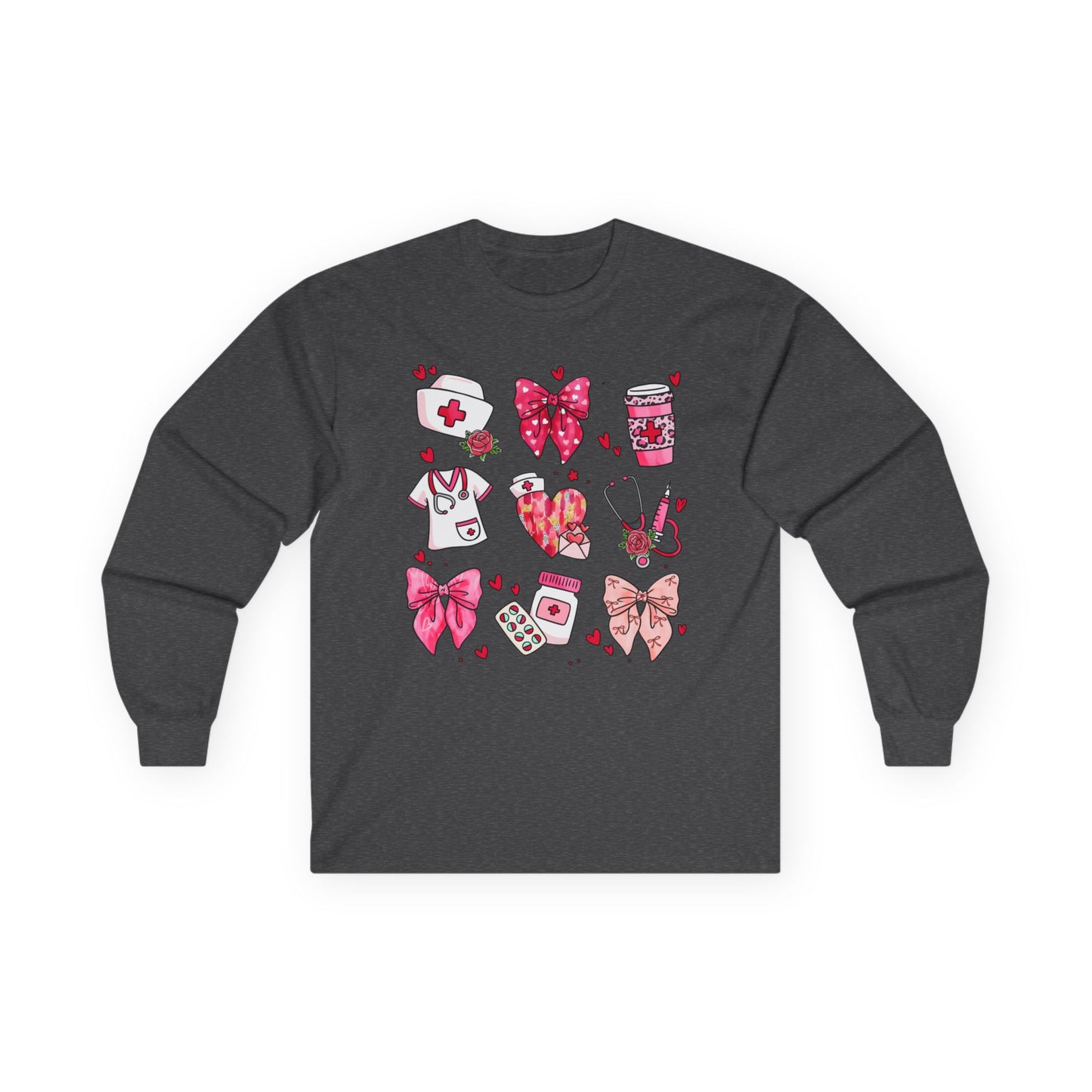 Long Sleeve Tee - Nurse - Valentine's