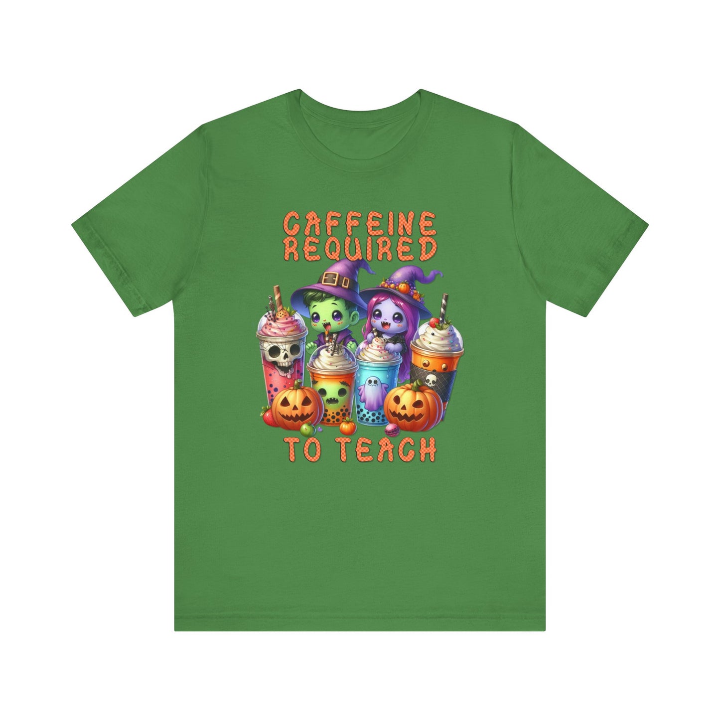 T-Shirt - Teacher / Halloween - Caffeine required to teach (01a)