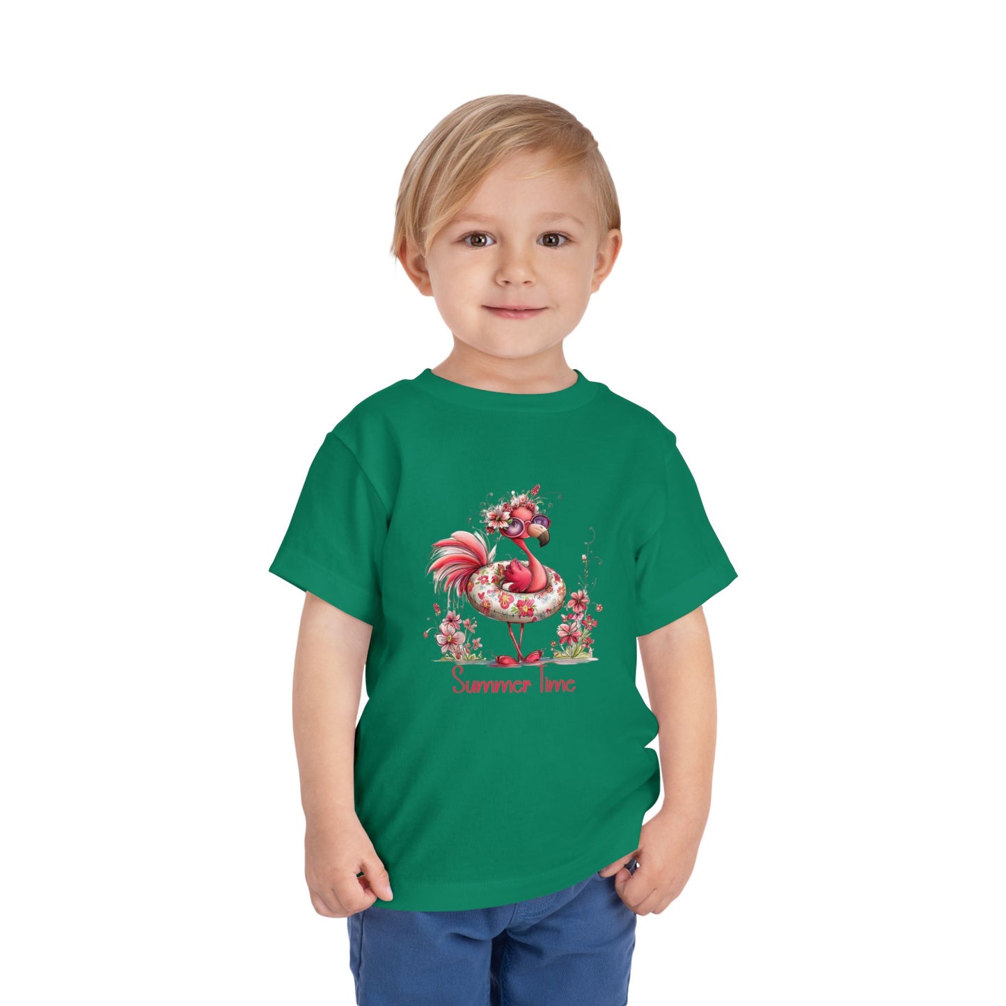 Toddler Tee - Animal - Flamingo - Summer Time (01)