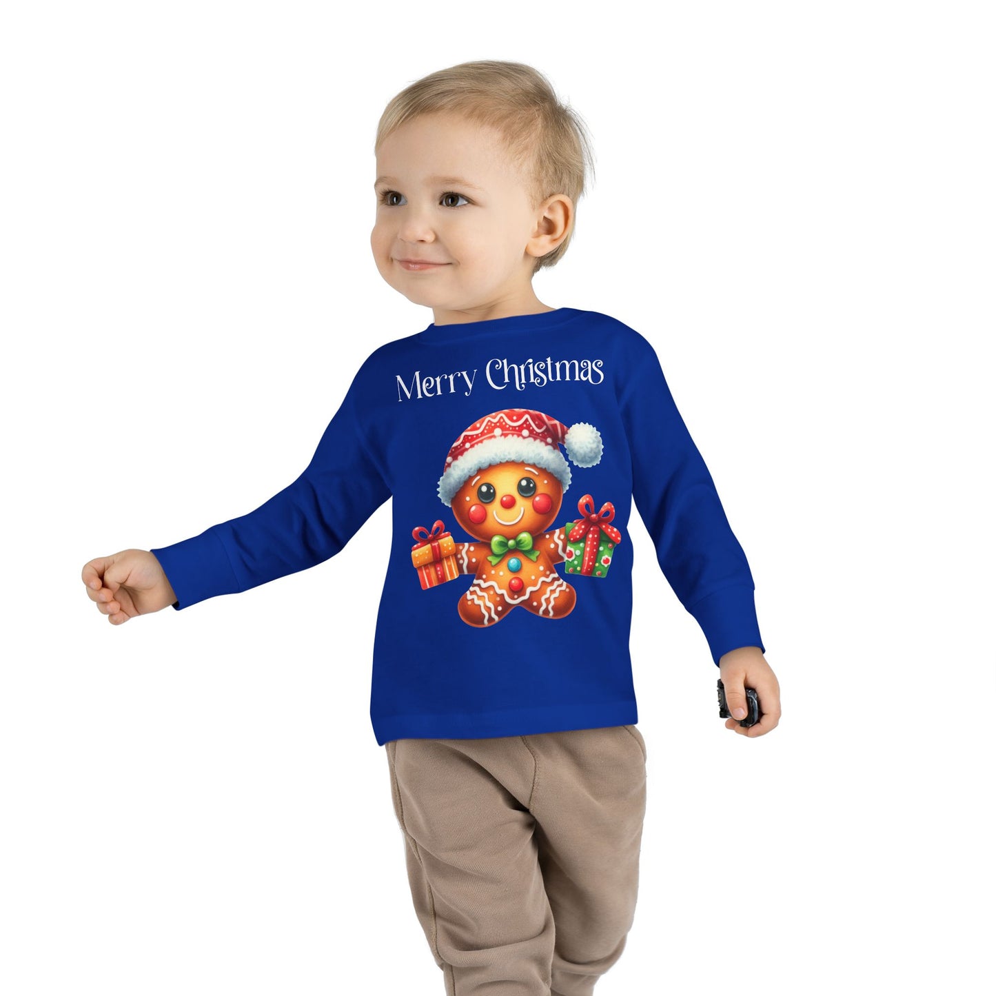 Toddler LS Tee - Christmas - Gingerbread - Merry Christmas (01a)