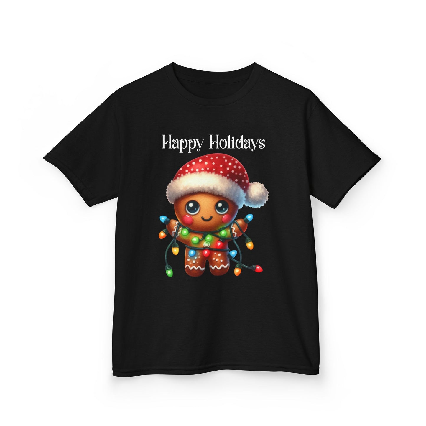 Child Tee - Christmas - Gingerbread - Happy Holidays (02a)