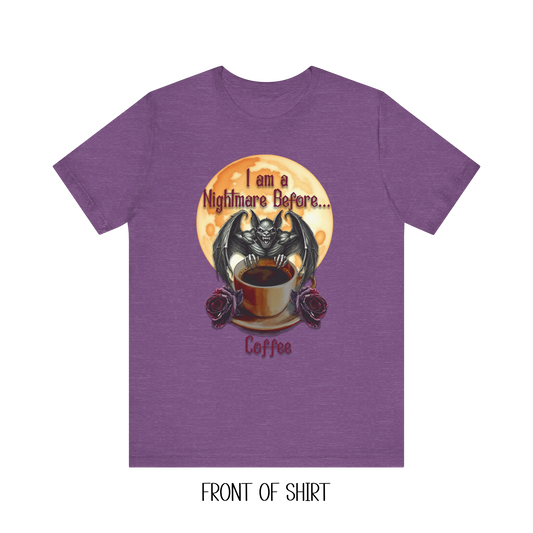 T-shirt - Halloween - Nightmare Before Coffee (1a) Front / Back Printed