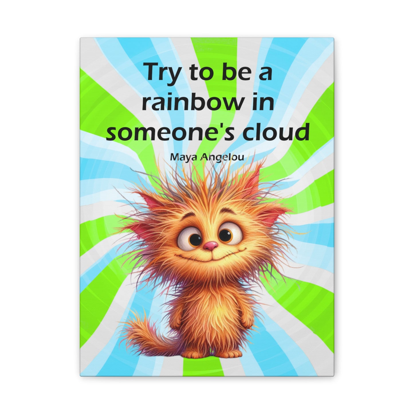 Canvas Art - Inspiring - Try to be a Rainbow - Cat 01