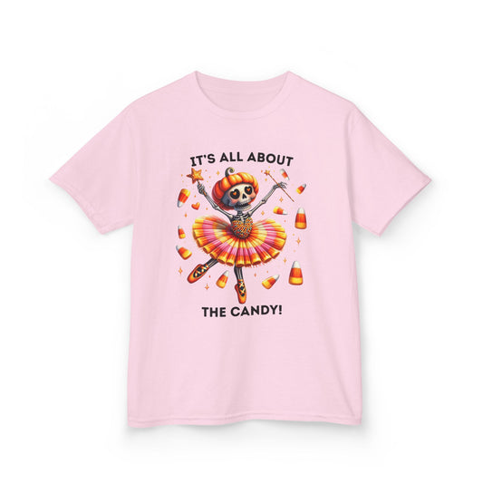 Child Tee - Halloween / Ballet Skeleton - It's all about the Candy! (02a)