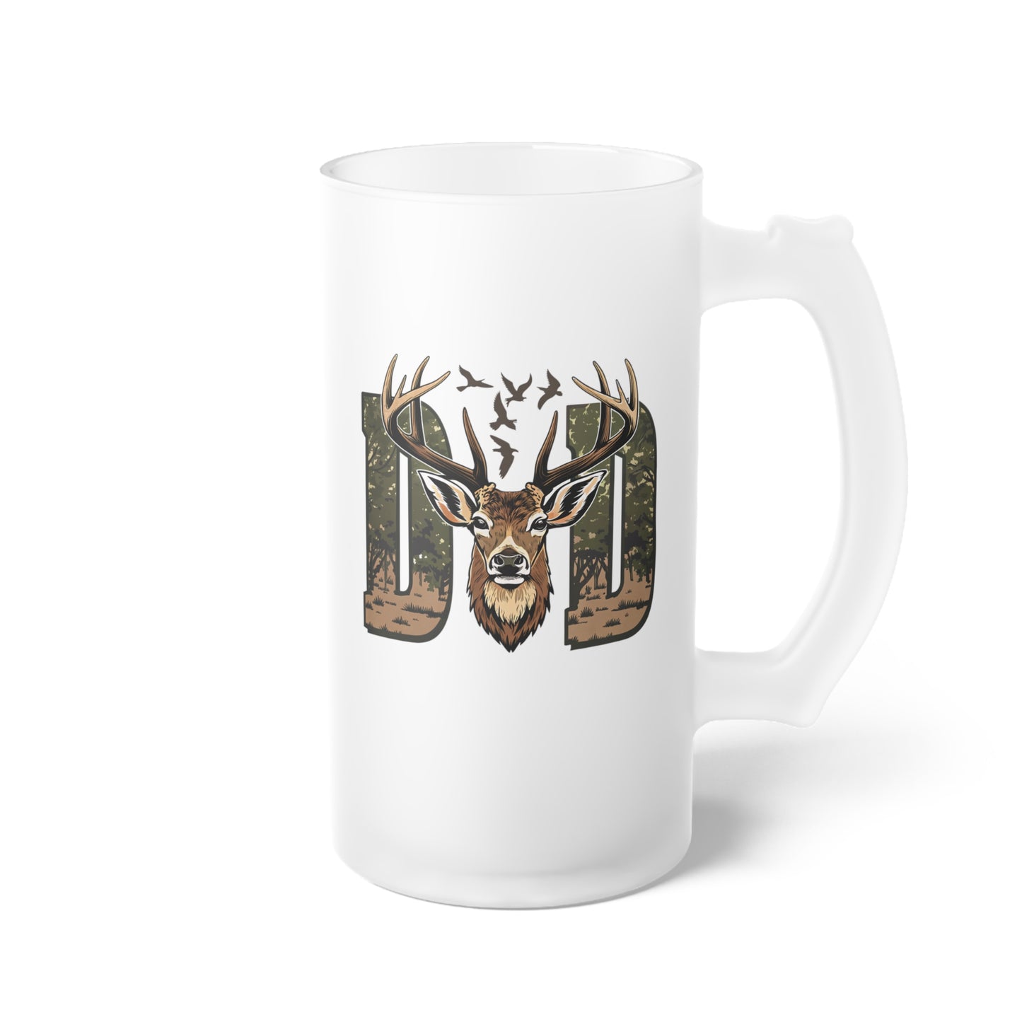 Frosted Glass Beer Mug - Dad - Hunting Dad (1)
