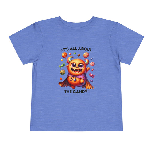 Toddler Tee - Halloween / Monster - It's all about the Candy! (01a)