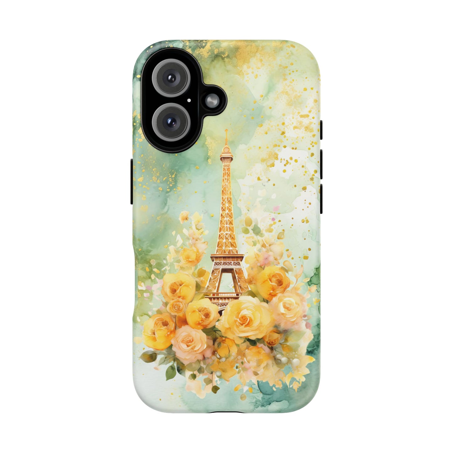 Tough Cell Phone Case - Paris - Eiffel Tower with Yellow Roses (1)