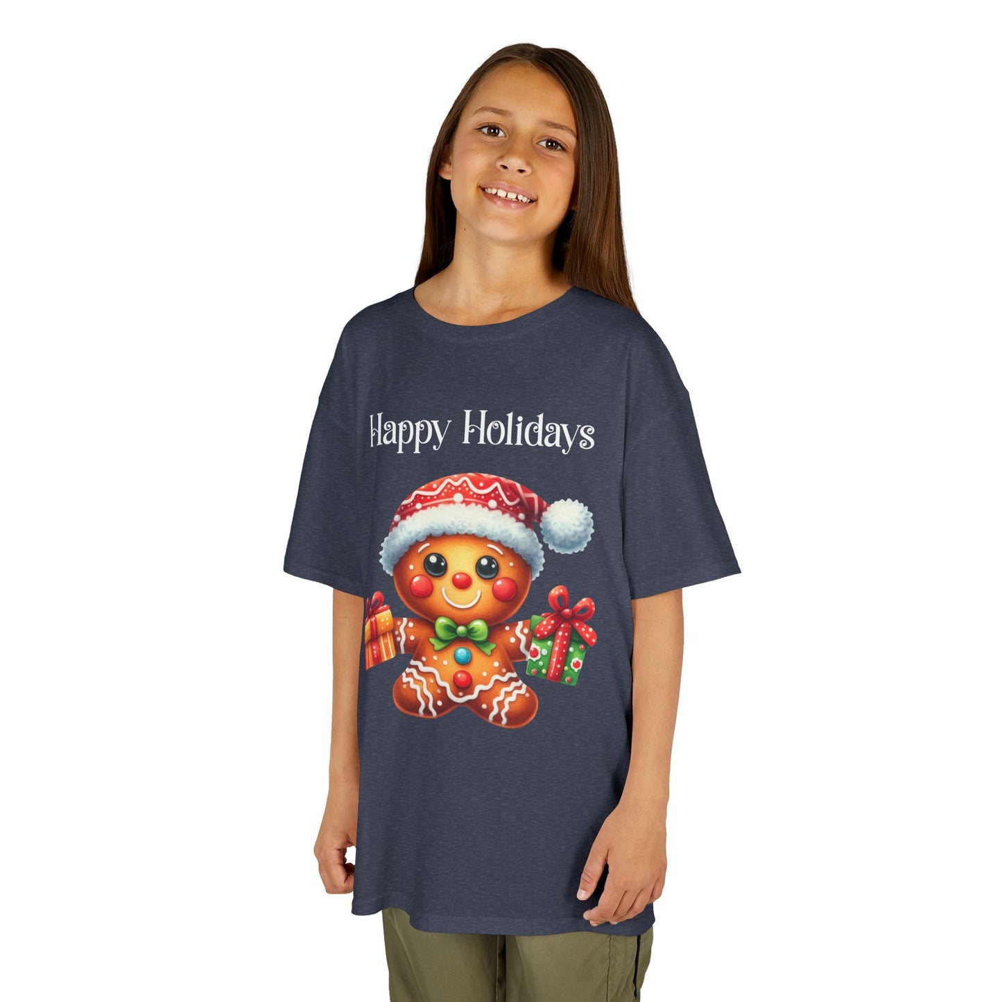 Child Tee - Christmas - Gingerbread - Happy Holidays (01a)