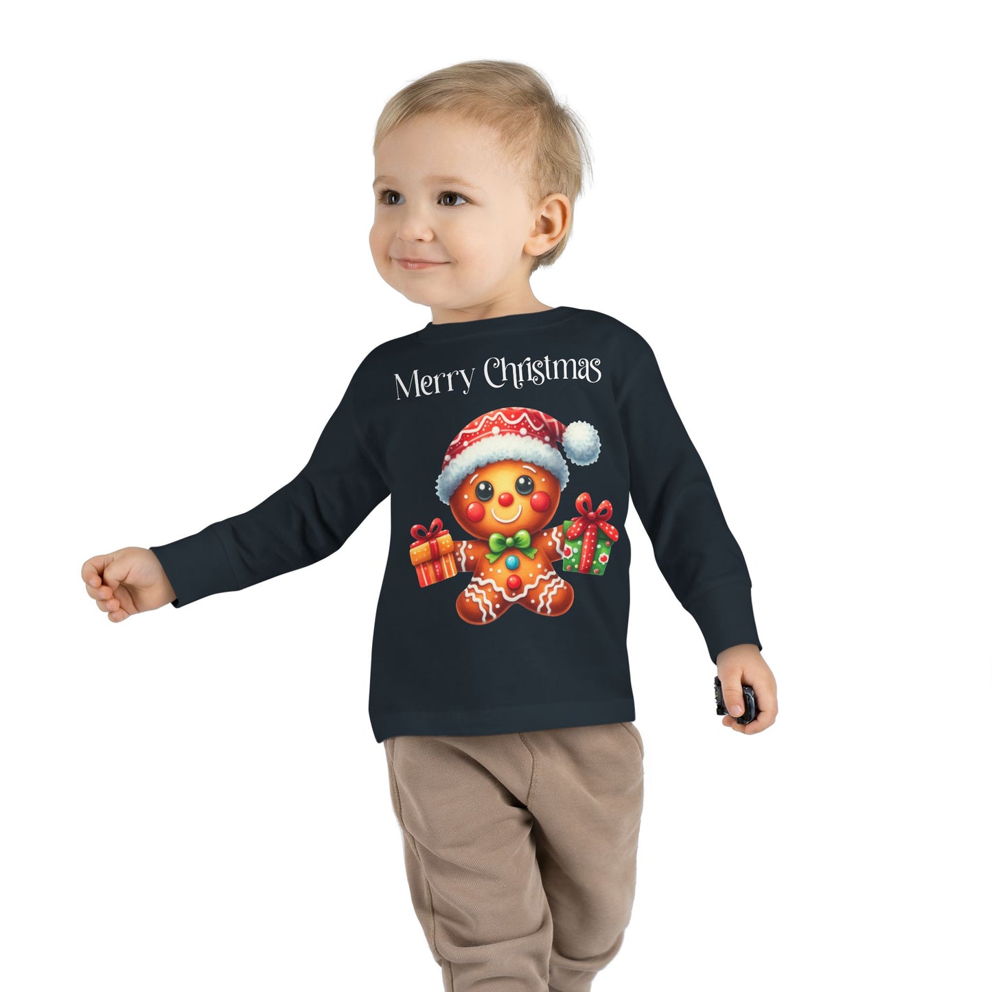 Toddler LS Tee - Christmas - Gingerbread - Merry Christmas (01a)