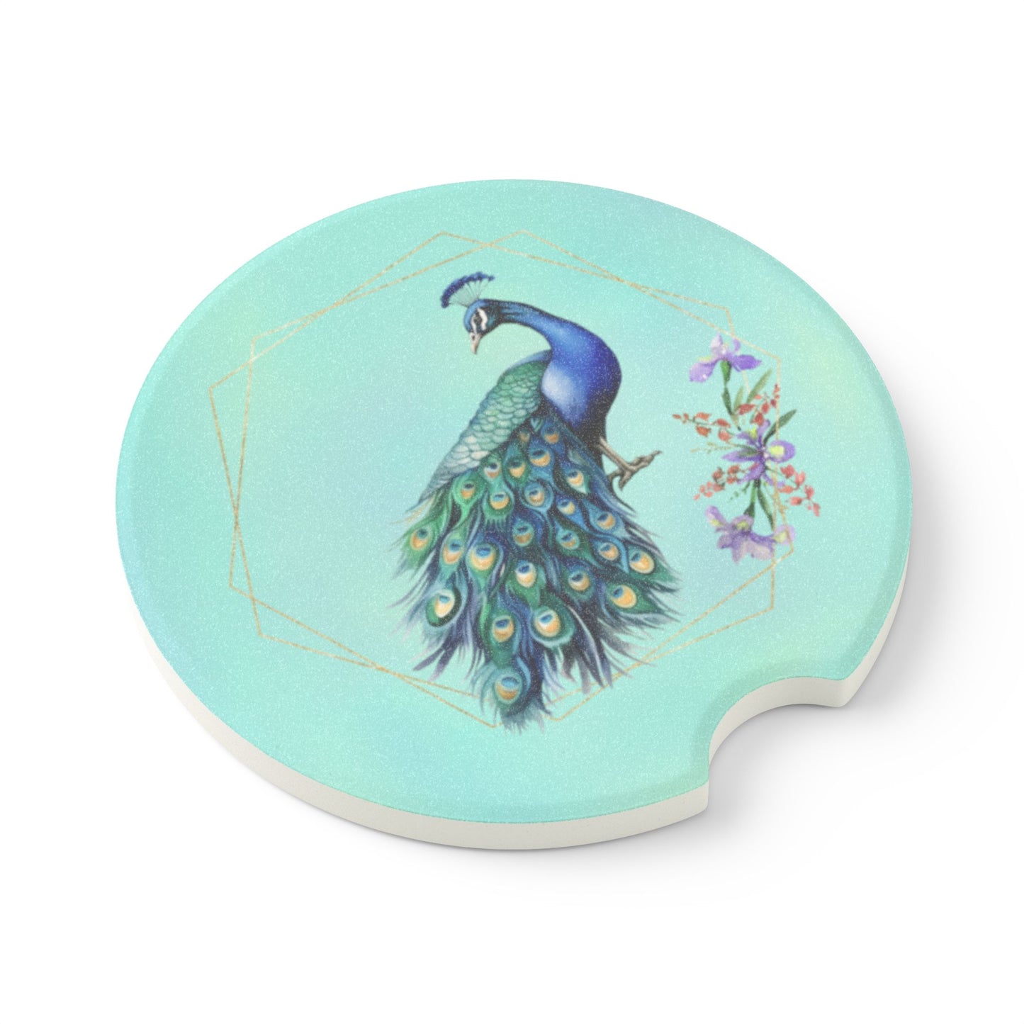 Soapstone Car Coaster - Animal - Peacock (2)