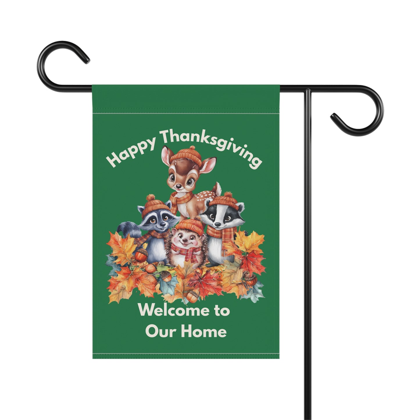 Garden Flag - Thanksgiving -  Autumn Animals (01a)