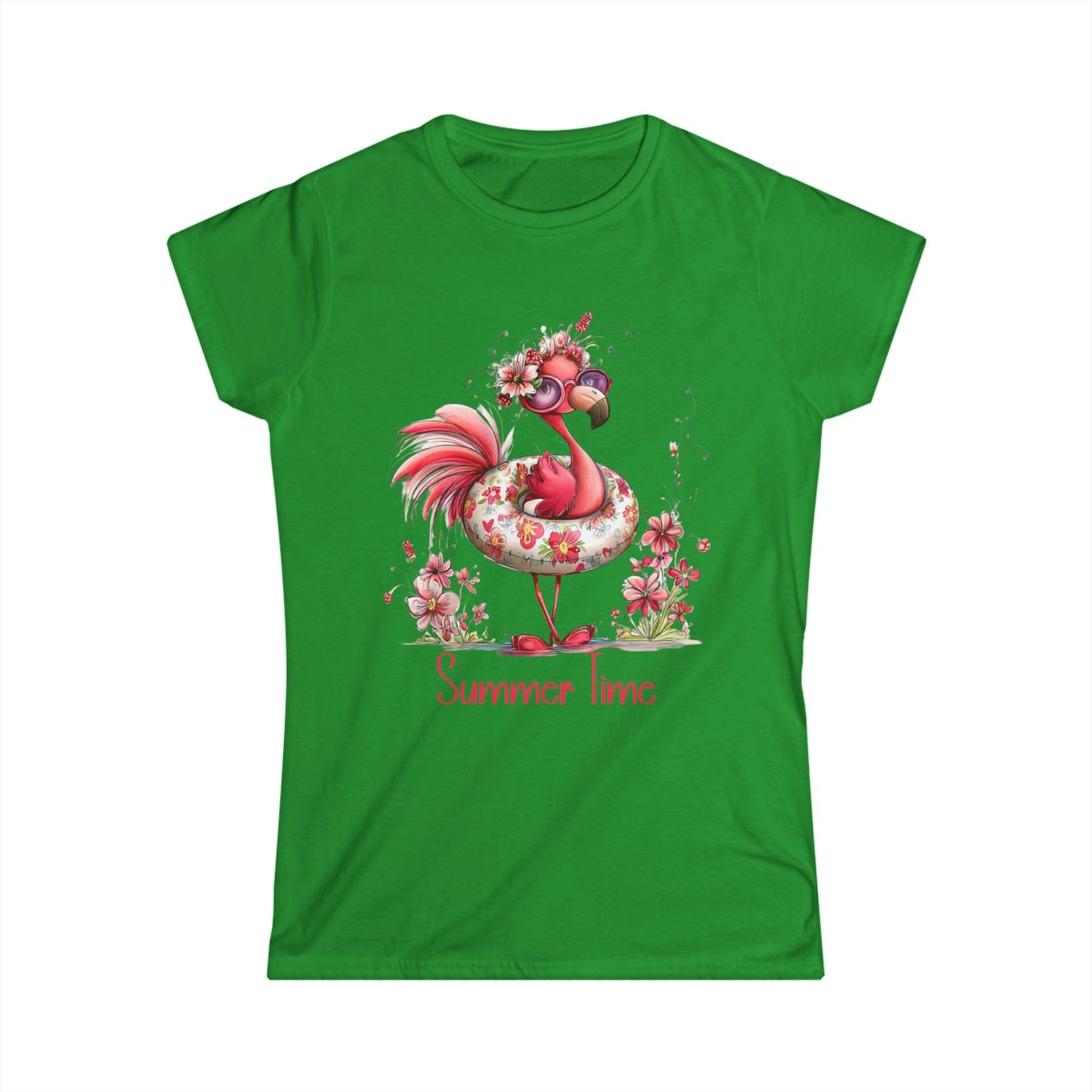 Female T-Shirt - Animal - Flamingo Summer Time 01