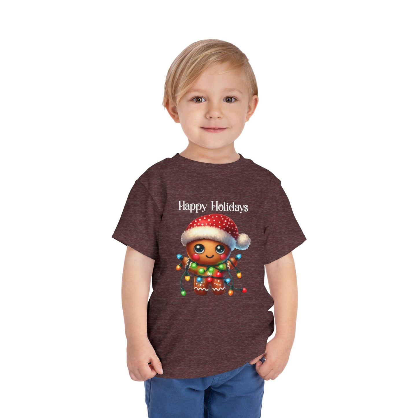 Toddler Tee - Christmas - Gingerbread - Happy Holidays (02a)