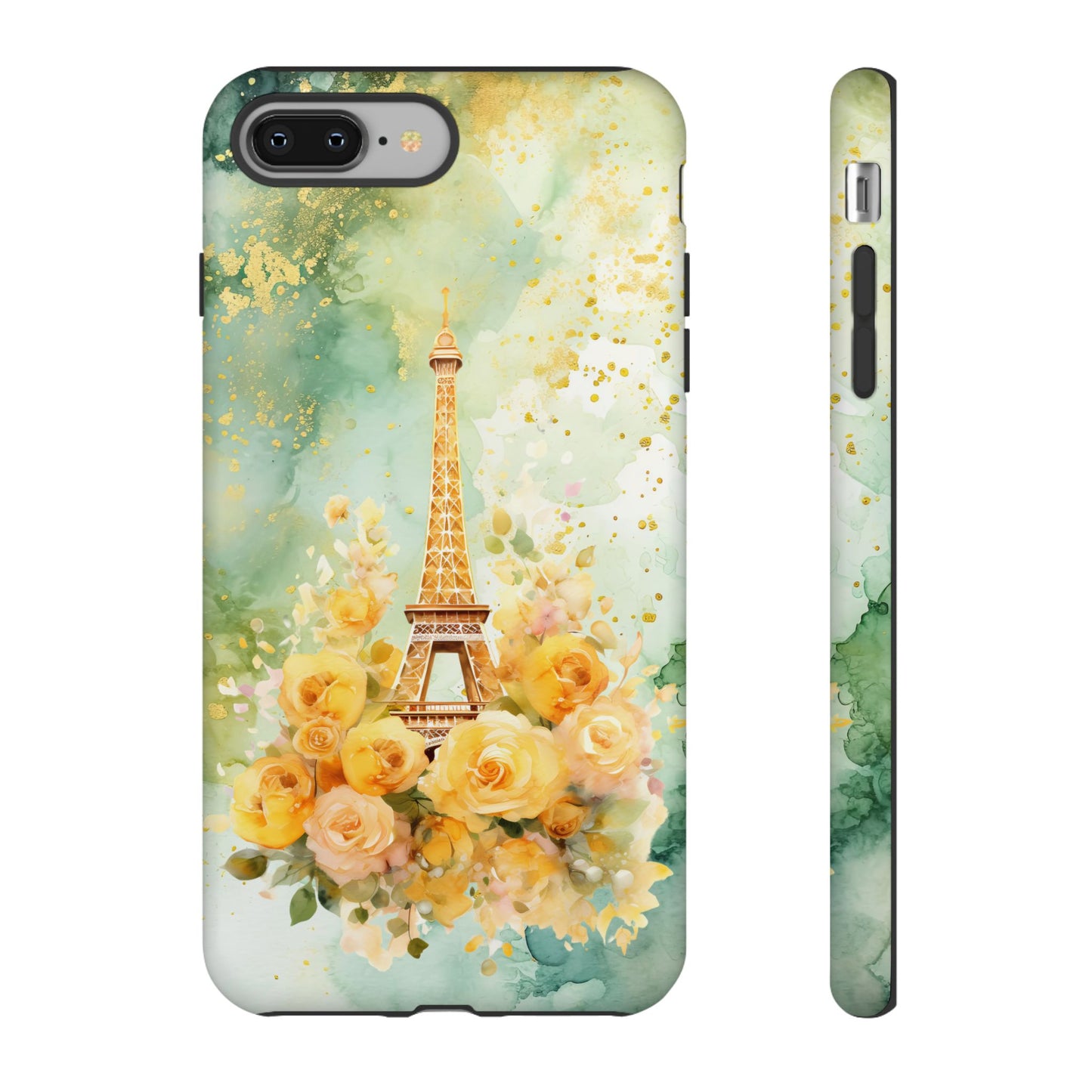 Tough Cell Phone Case - Paris - Eiffel Tower with Yellow Roses (1)