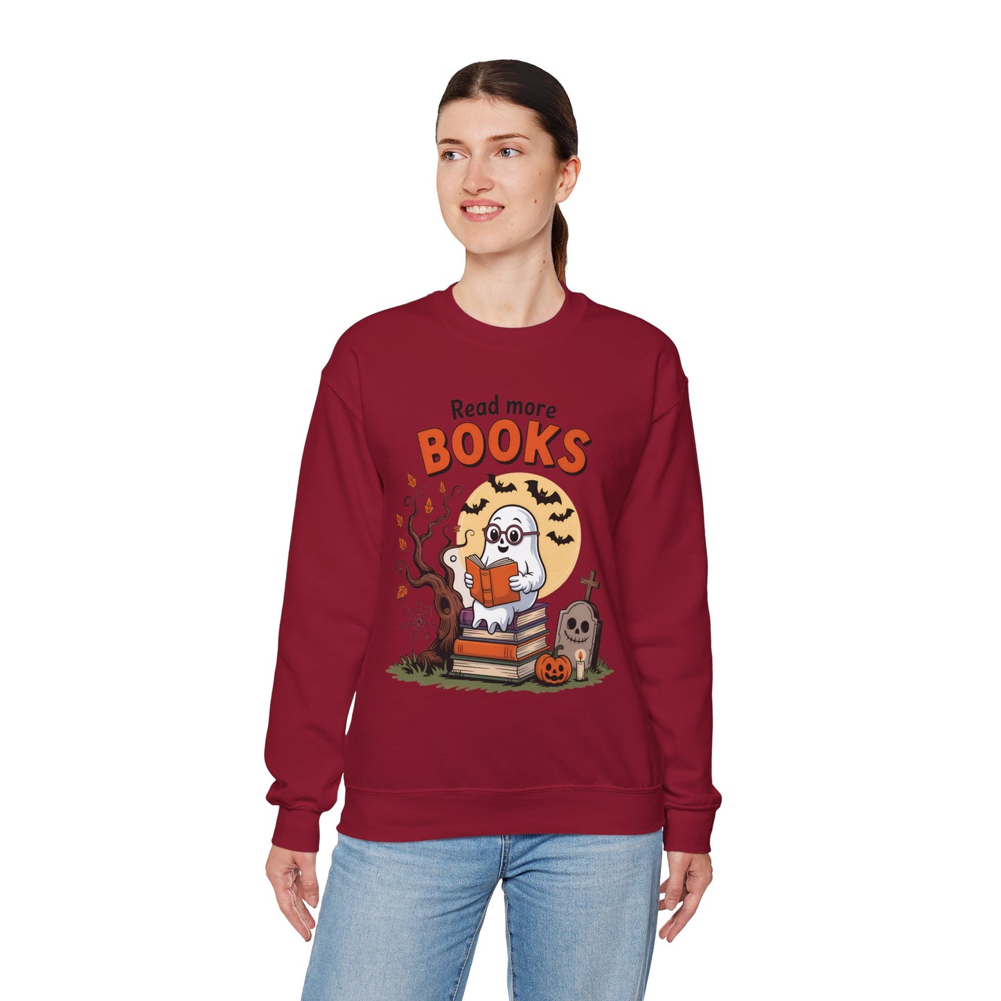 Sweatshirt - Teacher / Halloween - Read More Books (1a)