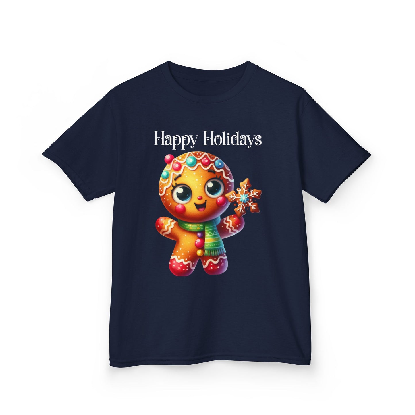 Child Tee - Christmas - Gingerbread - Happy Holidays (03a)