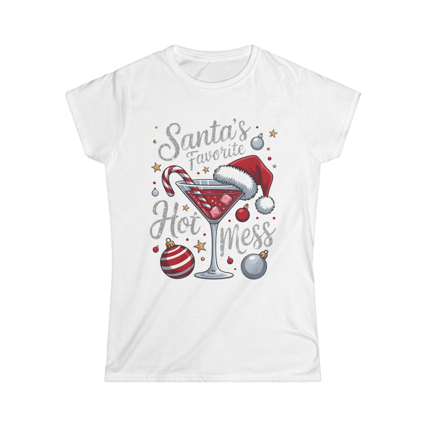 Female T-Shirt - Christmas - Santa's Fav. Hot Mess (01)