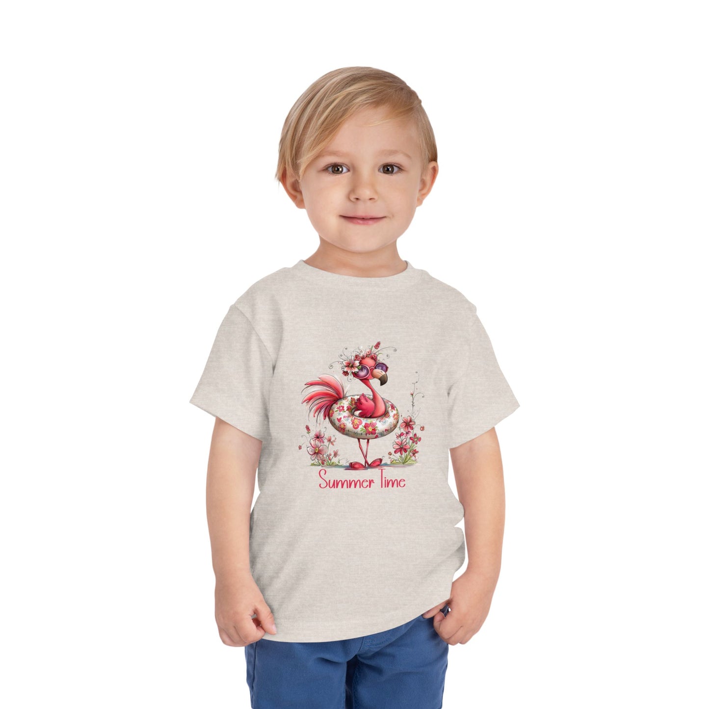Toddler Tee - Animal - Flamingo - Summer Time (01)