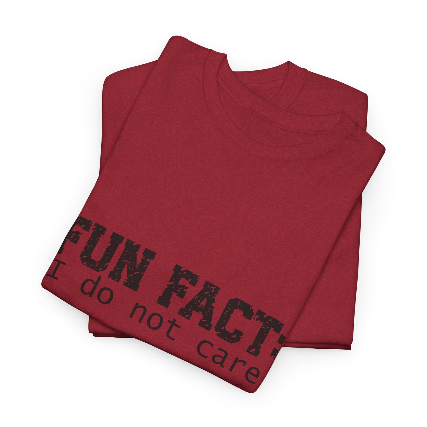 T-Shirt - Funny - "Fun Fact: I Do Not Care" - (001) Black Font