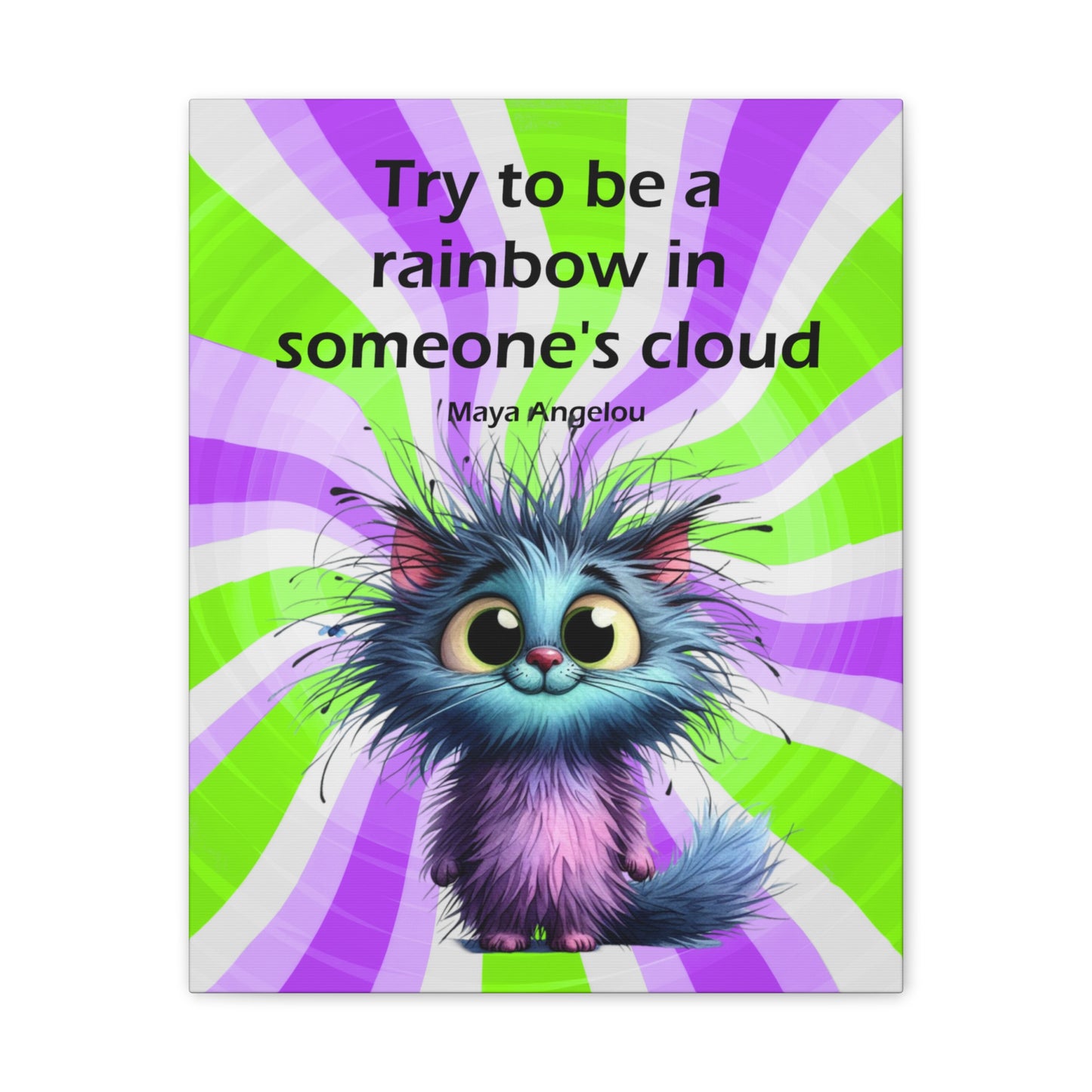 Canvas Art - Inspiring - Try to be a Rainbow - Cat 02