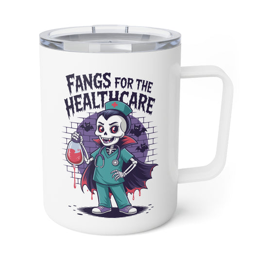 Insulated Mug - Medical / Halloween - Fangs for the Healthcare (01a)