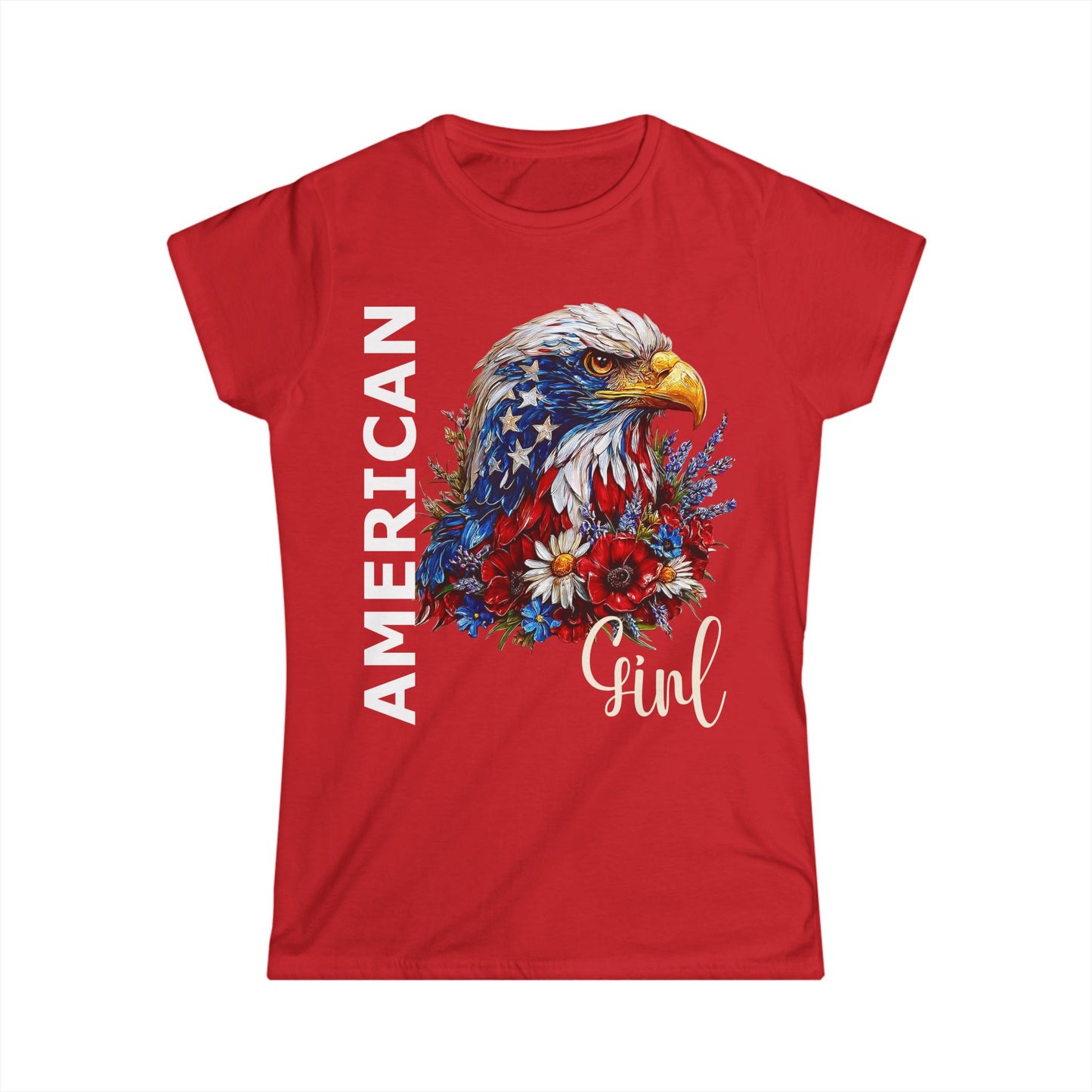 Female T-Shirt - America - American Girl with Eagle (01)