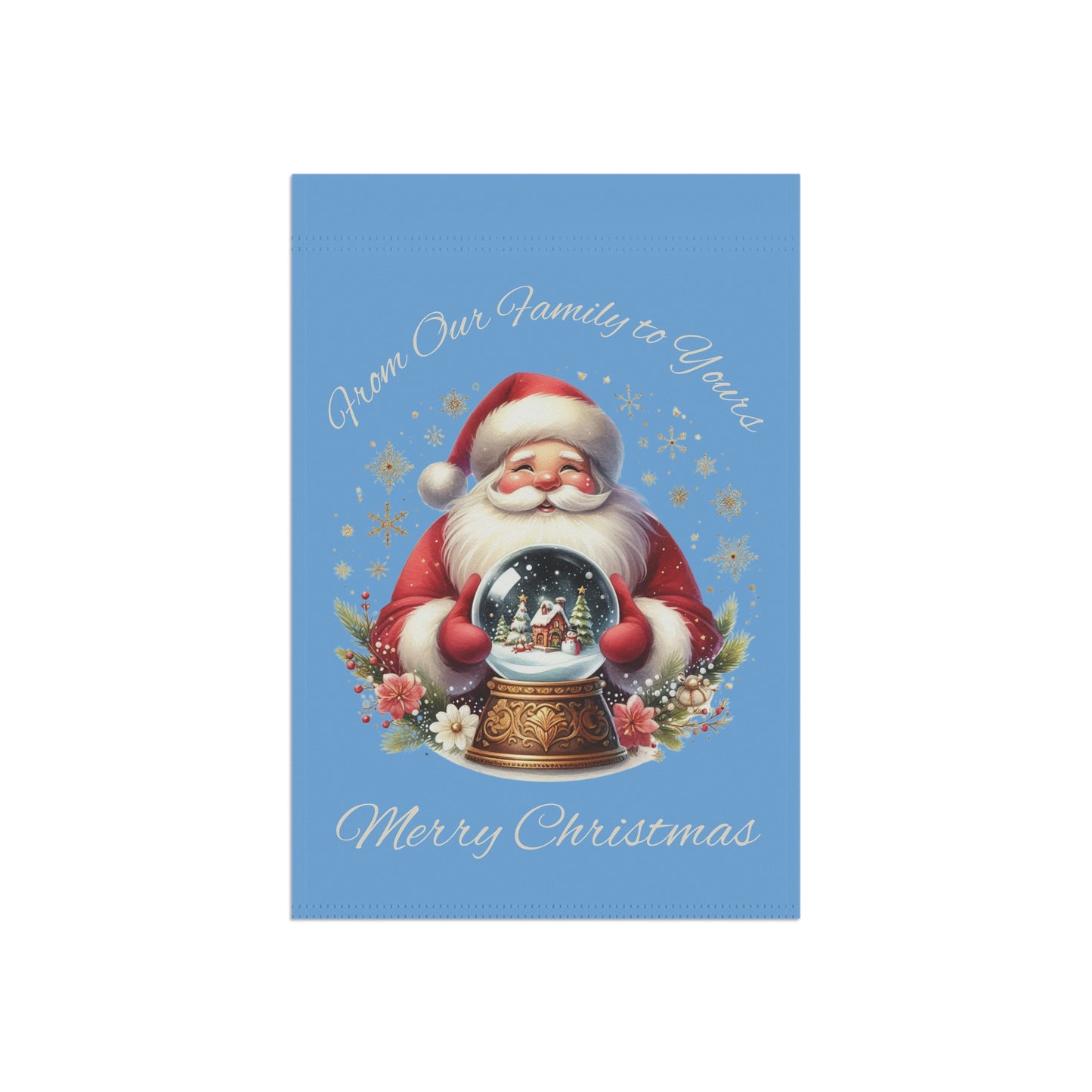 Garden Flag - Christmas - Vintage Santa (01a - Blue)