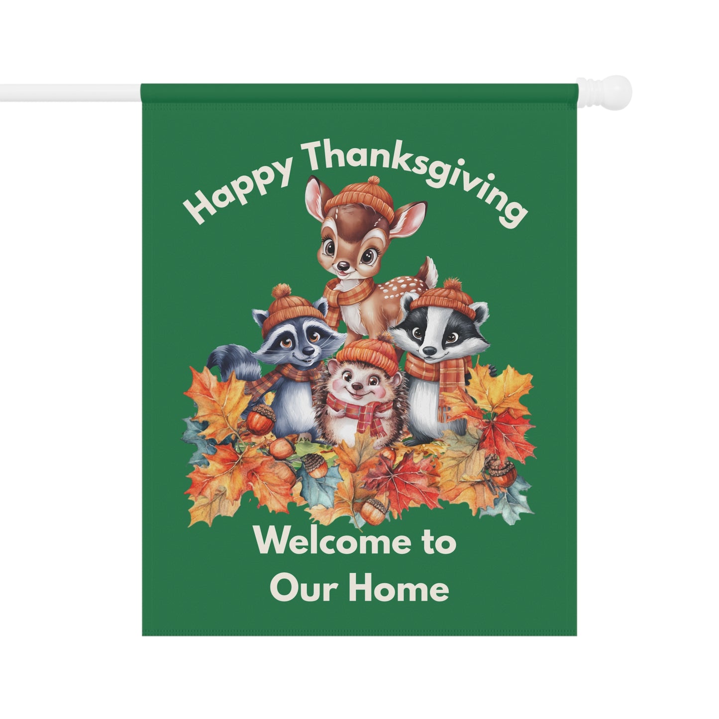Garden Flag - Thanksgiving -  Autumn Animals (01a)