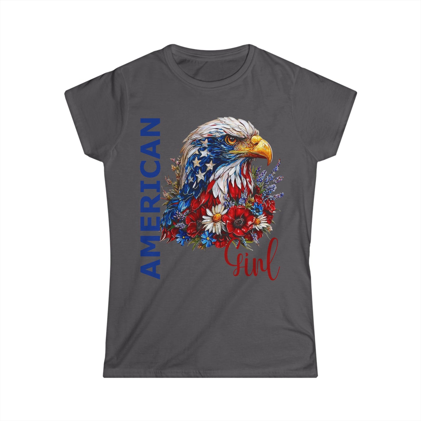 Female T-Shirt - America - American Girl with Eagle (01)