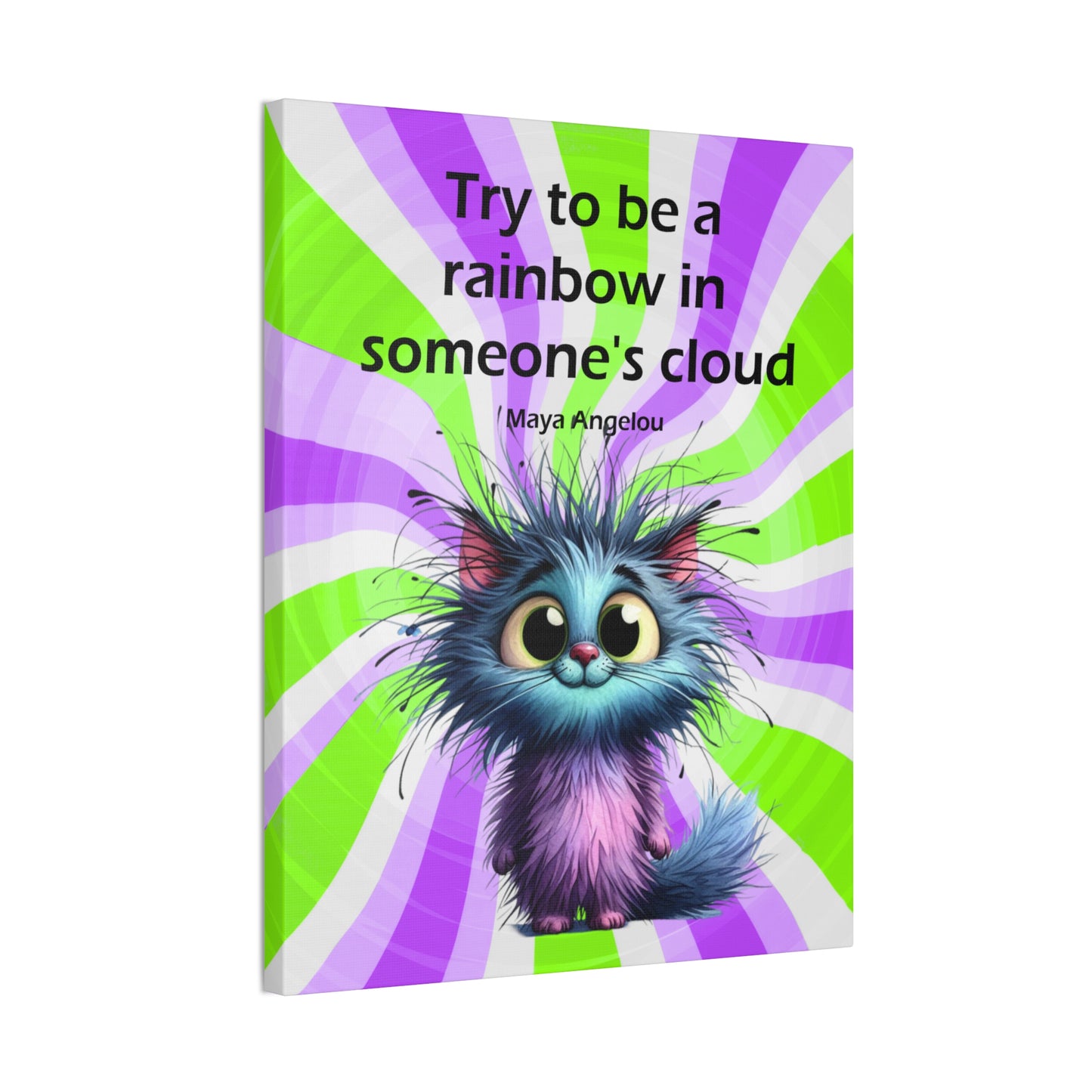 Canvas Art - Inspiring - Try to be a Rainbow - Cat 02