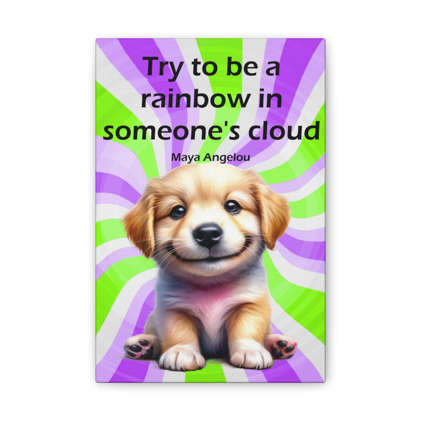 Canvas Art - Inspiring - Try to be a Rainbow - Dog 02