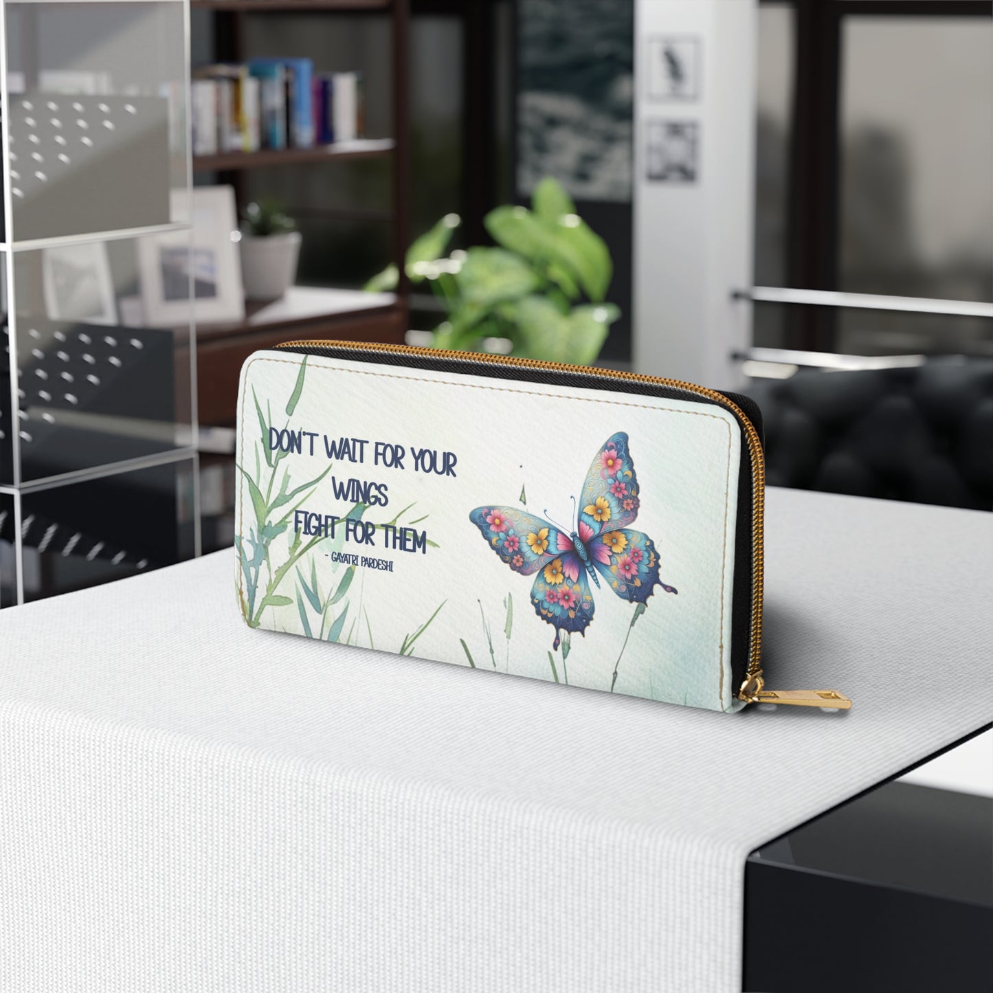 Zipper Wallet - Butterfly - Don't Wait for your Wings....(1)