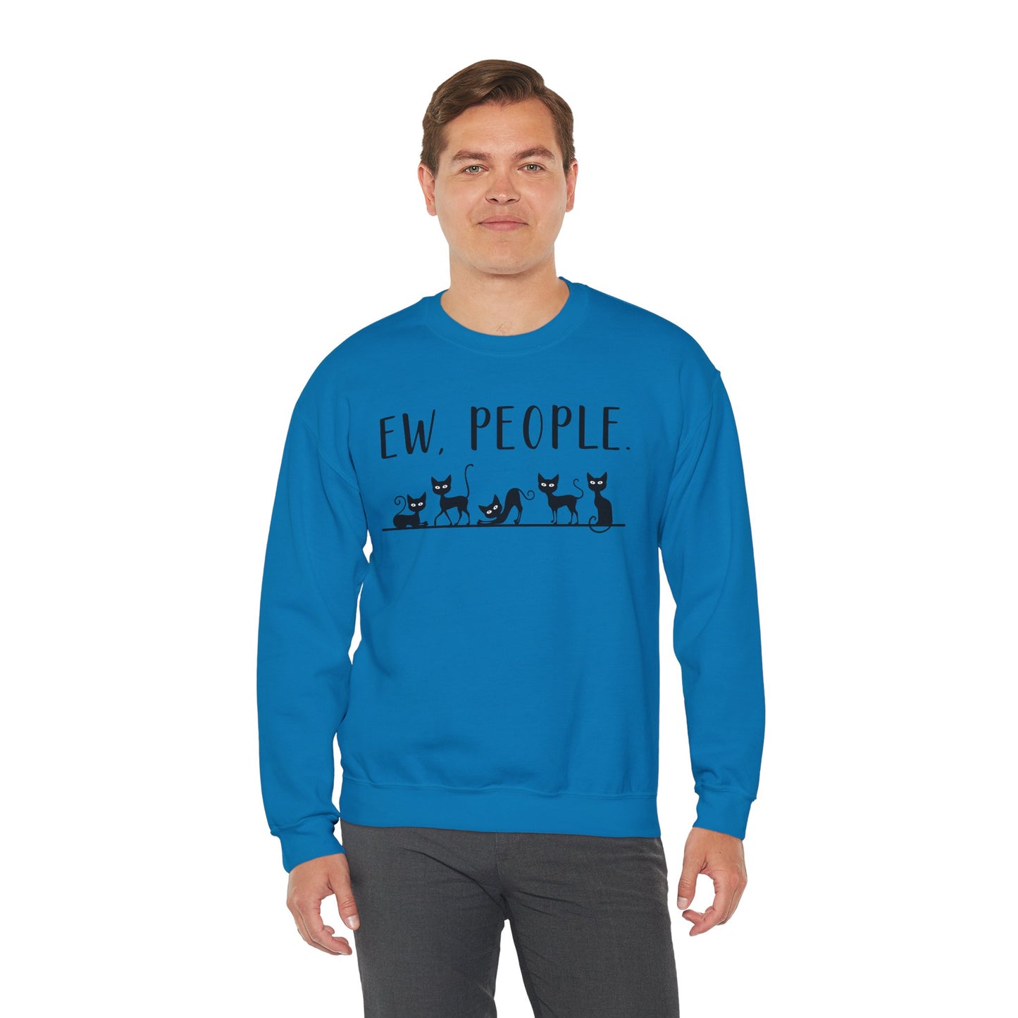 Sweatshirt - Animal Lover - Ew People with Black Cats (01)