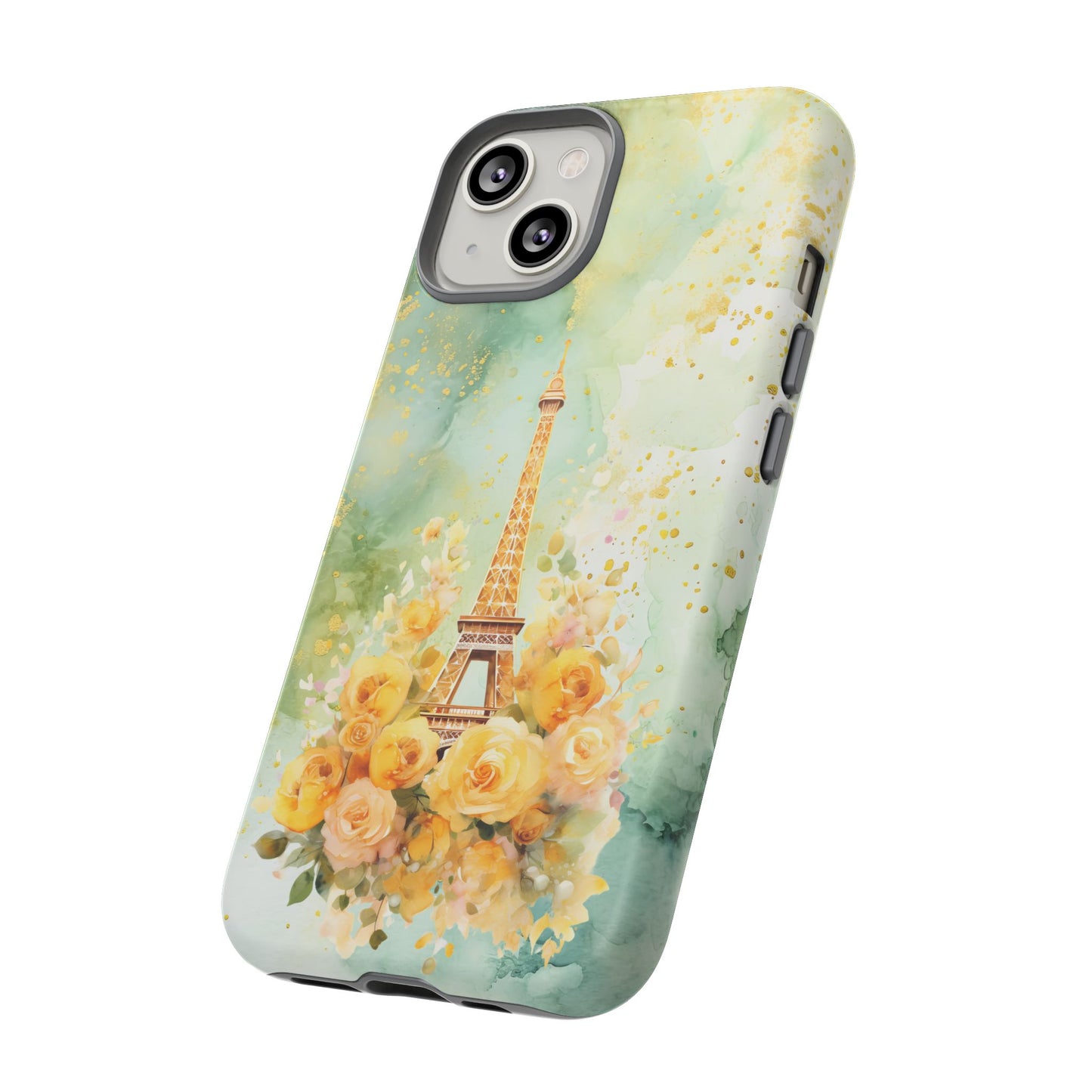 Tough Cell Phone Case - Paris - Eiffel Tower with Yellow Roses (1)