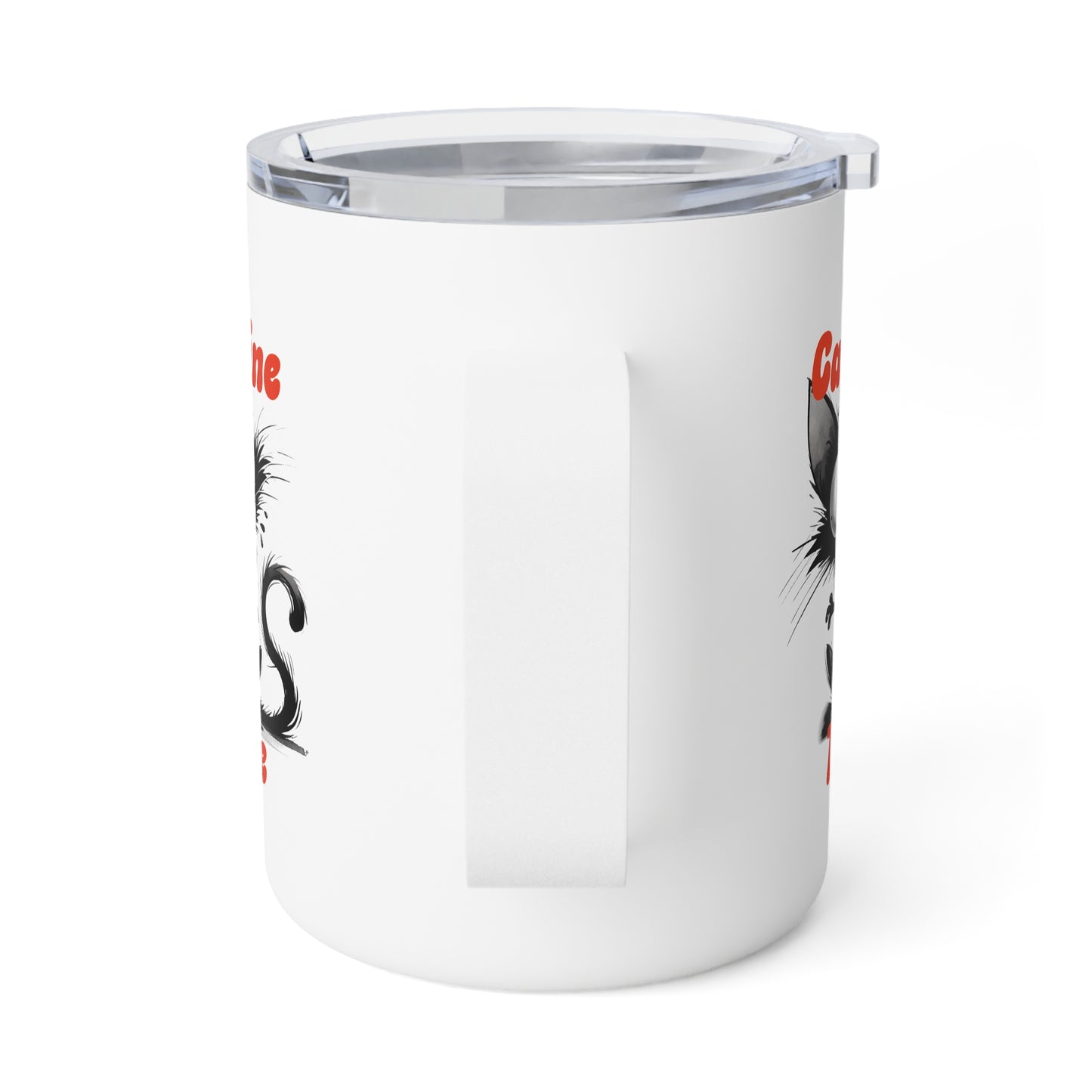 Insulated Coffee Mug - Caffeine Time with cat (2)