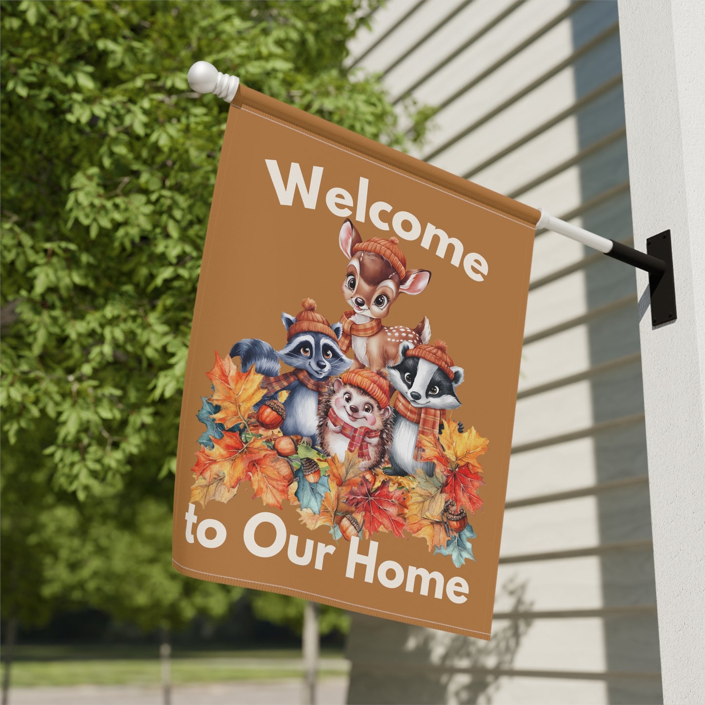 Garden Flag - Autumn -  Welcome Autumn Animals (01a)