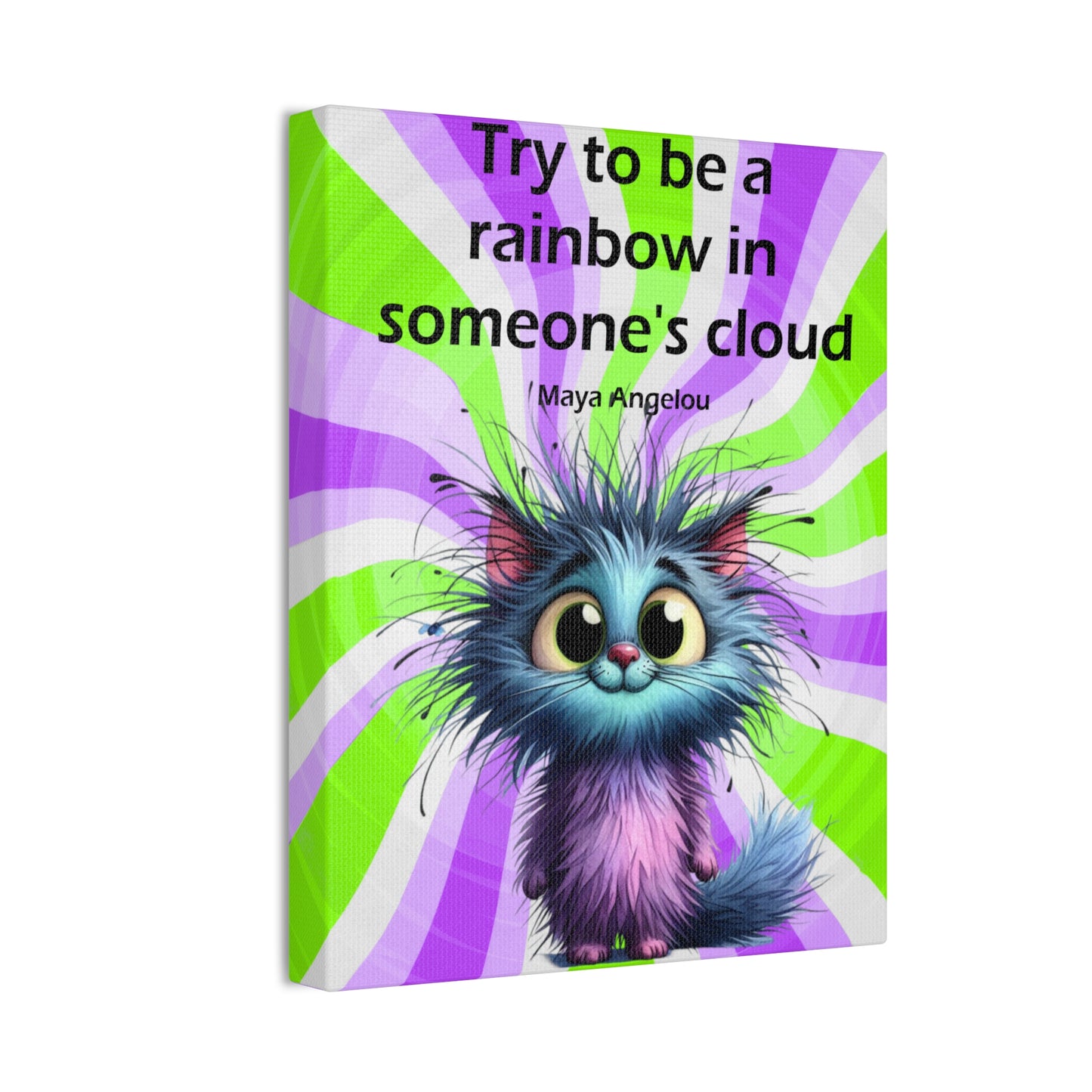 Canvas Art - Inspiring - Try to be a Rainbow - Cat 02